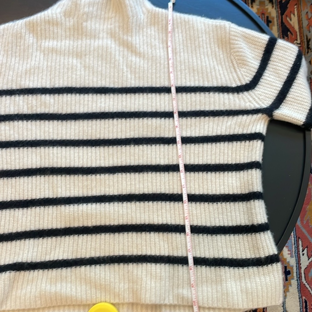Nordstrom Stripe Cashmere Turtleneck Women’s Sweater Size M - Picture 11 of 15